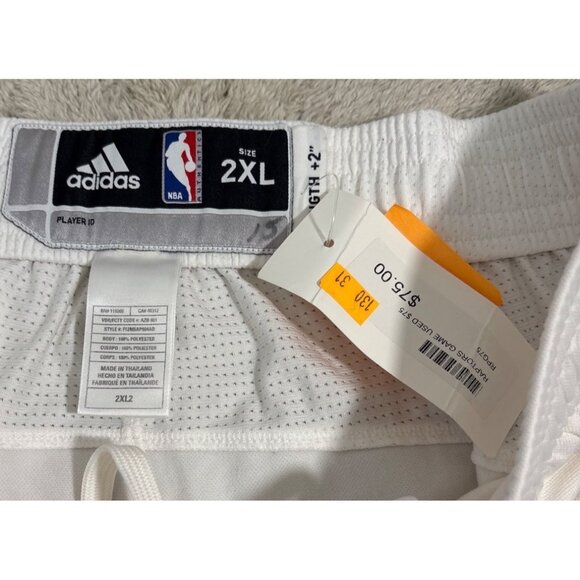 Adidas NBA Game Worn Pants Tearaways Raptors Amir Johnson 2013-14 White 2XL + 2 - Picture 13 of 16